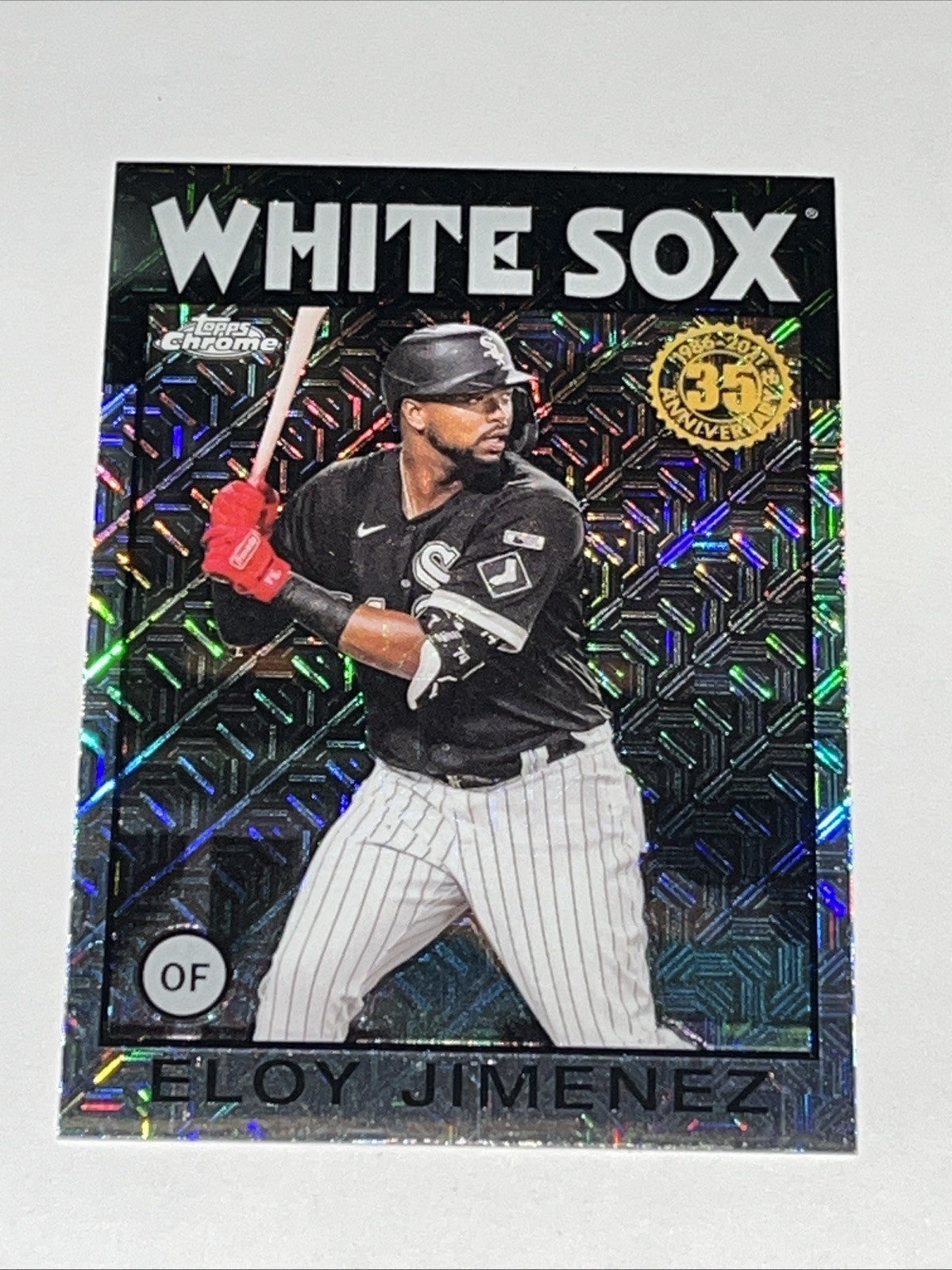 2021 Topps Chrome Series 2 Eloy Jimenez #86TC-1 Mojo Refractor 35th White Sox