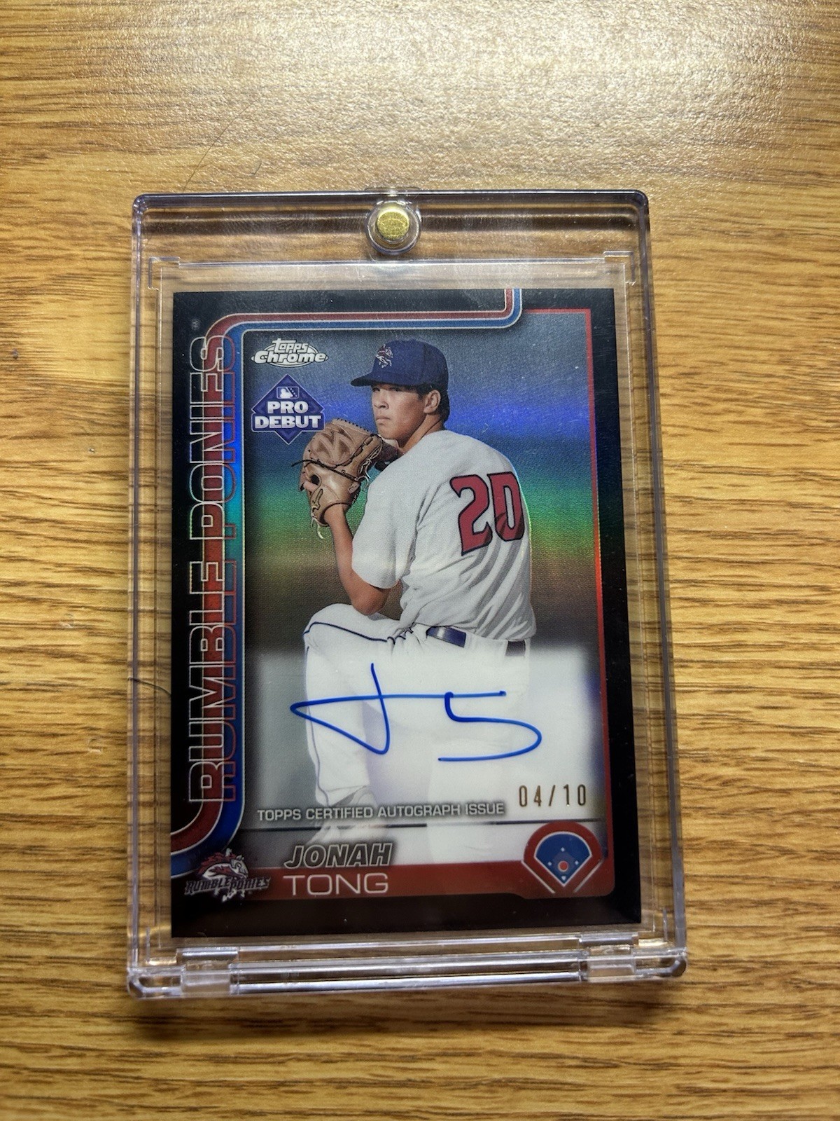 2024 Topps Chrome Pro Debut Jonah Tong Rumble Ponies Autograph /10 #PDC-183