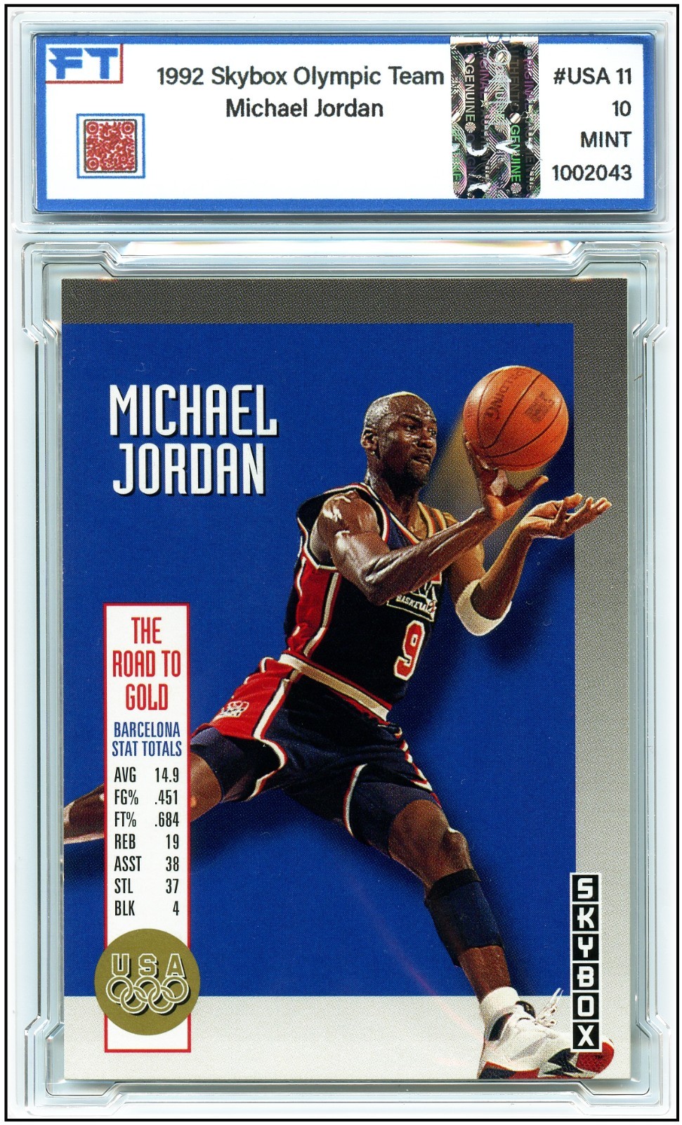 Michael Jordan #USA11 1992 Skybox Olympic Team, 10 Mint 1 of 542 grade 10 based
