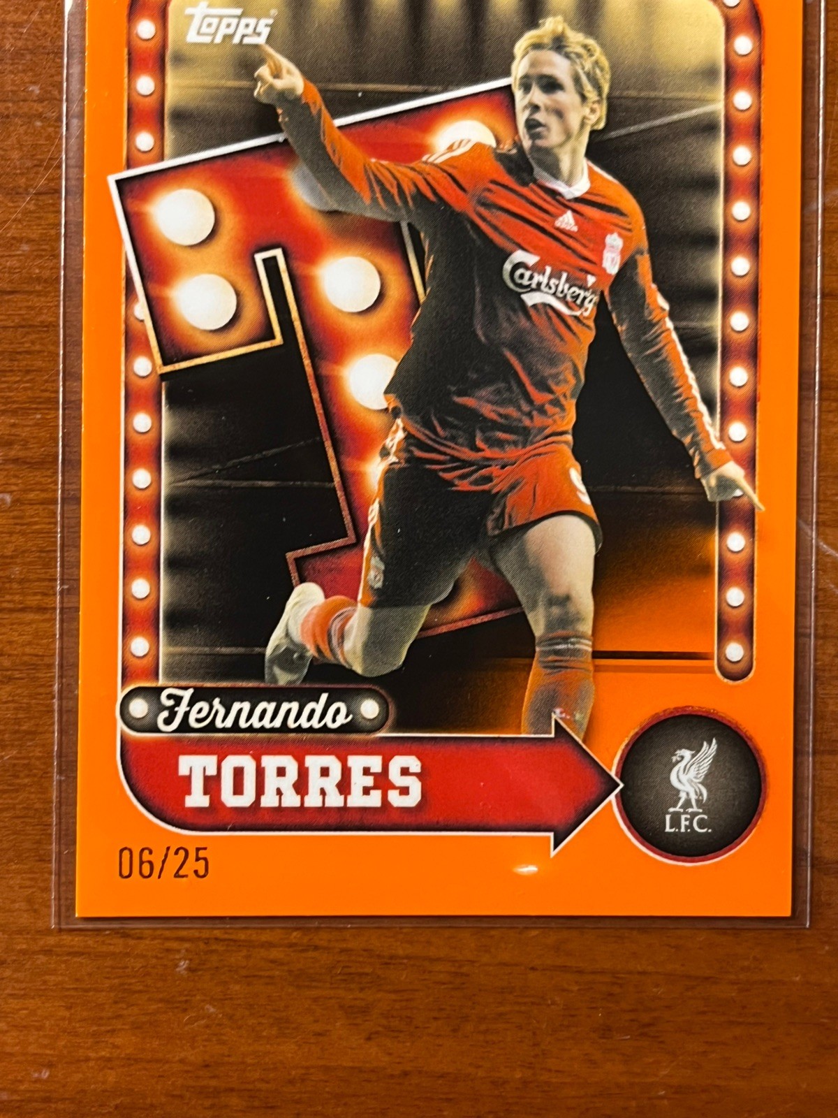 Fernando Torres *Orange /25* Liverpool 2025 Topps Collector’s Tin Name in Lights