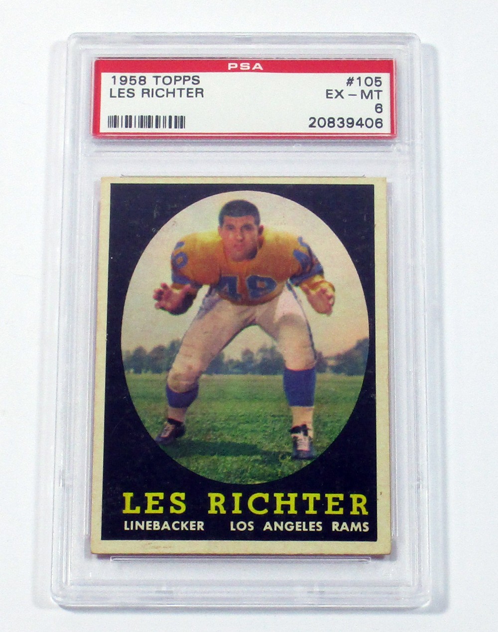 1958 Topps Football Les Richter #105 Los Angeles Rams PSA 6