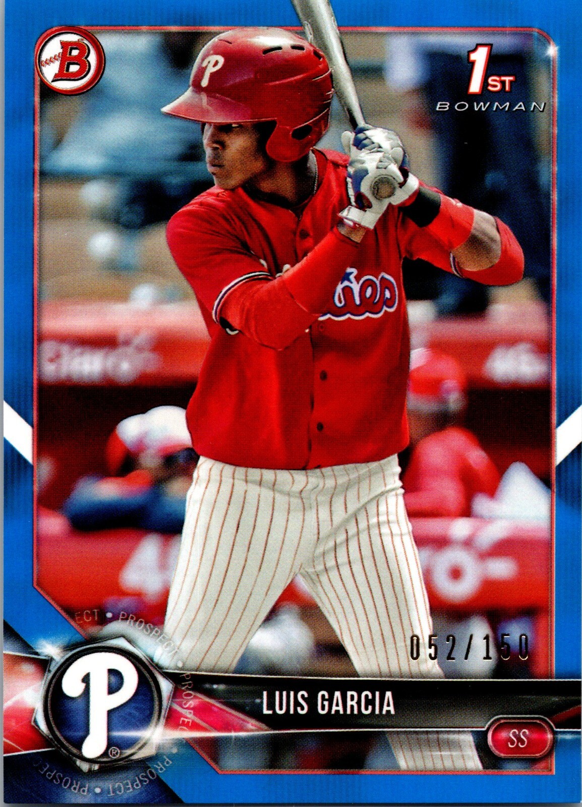 2018 BOWMAN LUIS GARCIA 1ST BLUE SP /150
