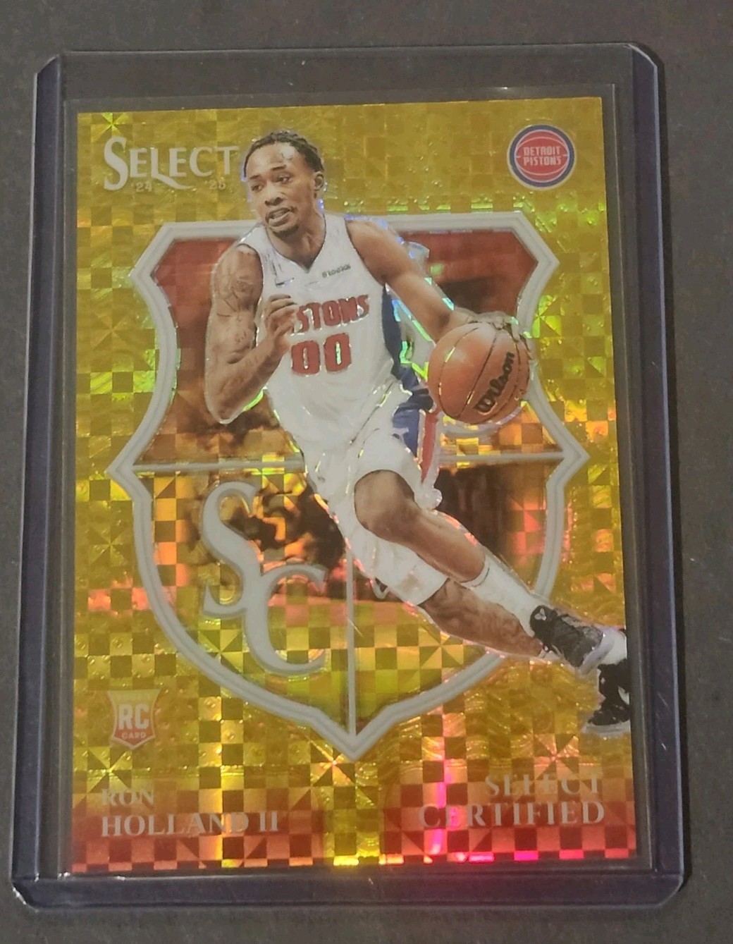 2024-25 Panini Select – Select Certified Ron Holland Gold Prizm /10 RC