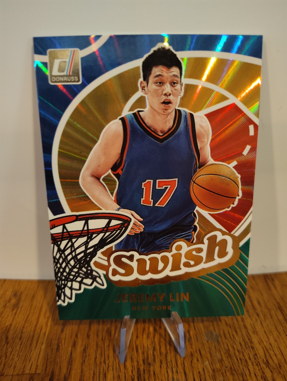 Jeremy Lin 2025-26 Panini Donruss Swish Green Holo Laser Knicks