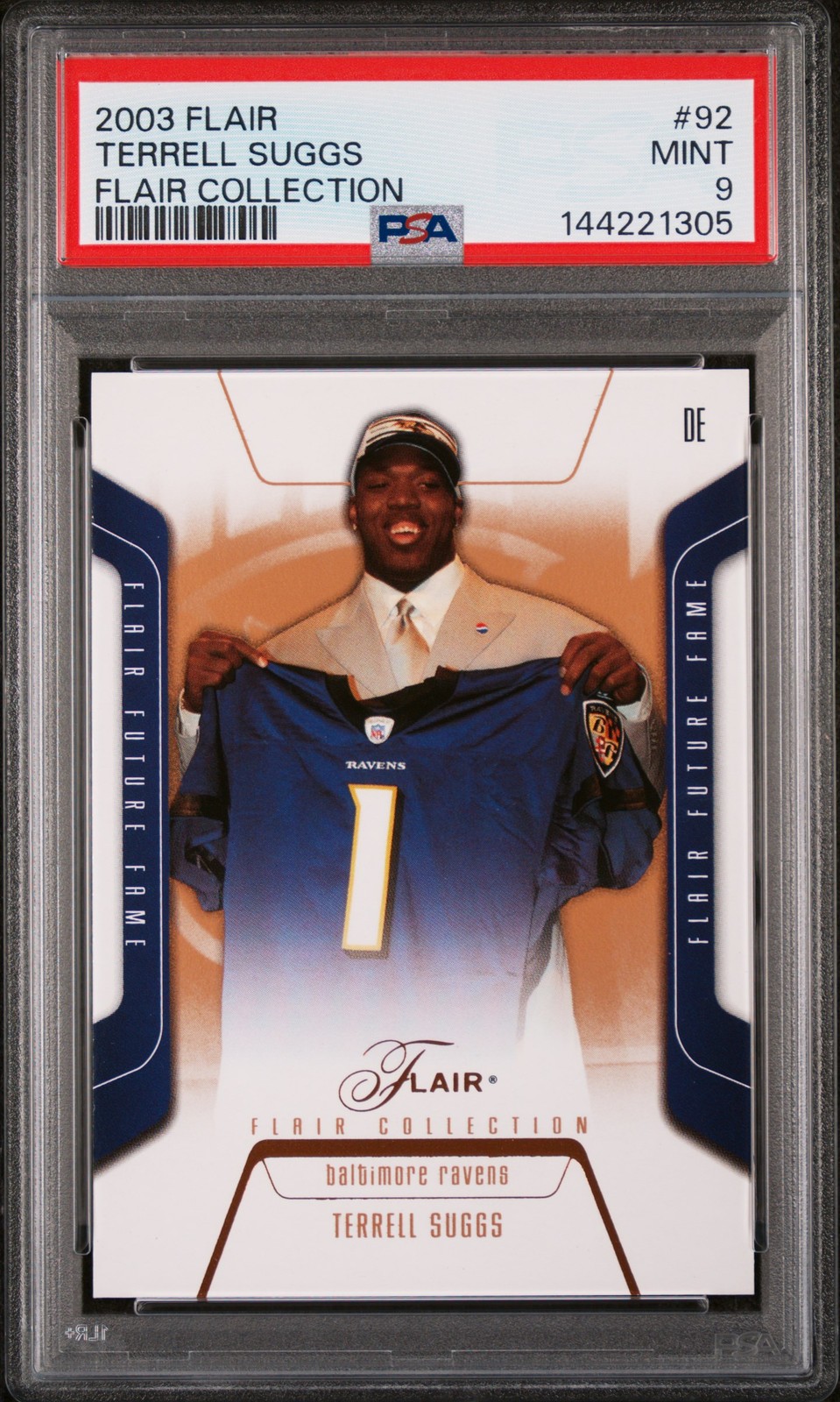 2003 Flair Terrell Suggs #92 Collection PSA 9 43/125 Rookie Pop 2