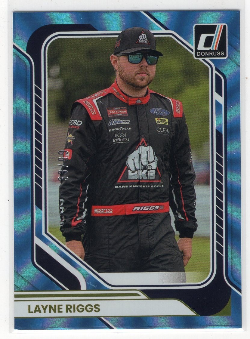 2026 Donruss Racing Layne Riggs Carolina Blue Laser 33/99 Front Row Motorsports