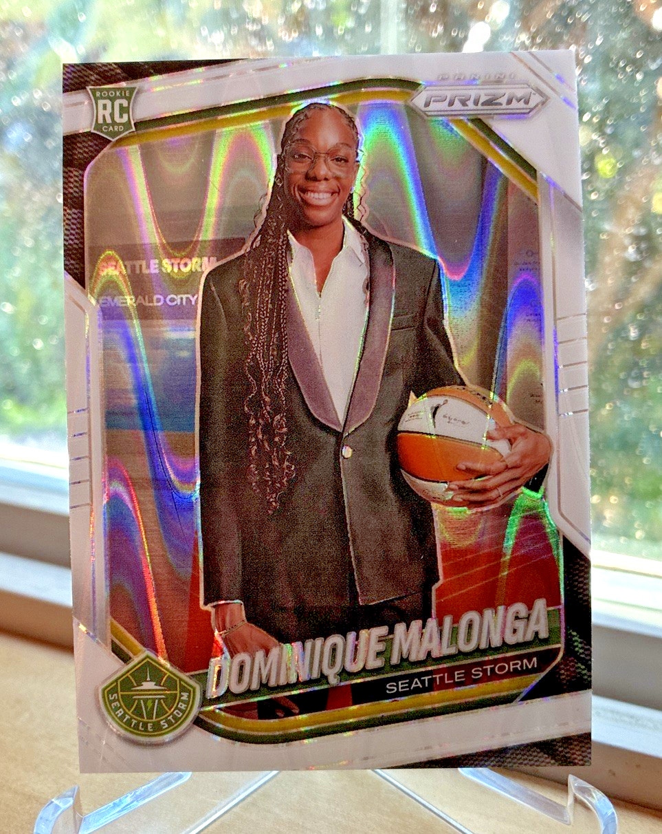 2025 Panini Prizm WNBA Dominique Malonga White Seismic Prizm #144 RC