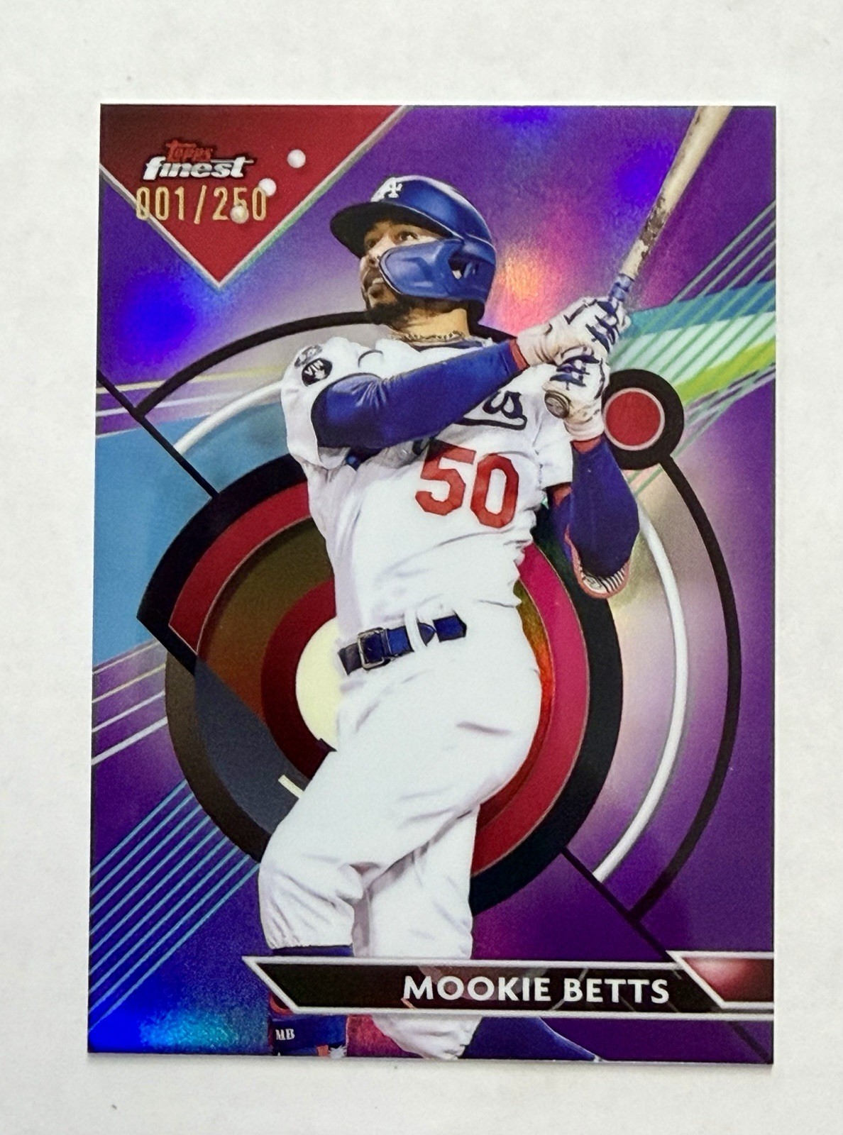 2023 Finest #62 Mookie Betts Purple Refractor 001/250