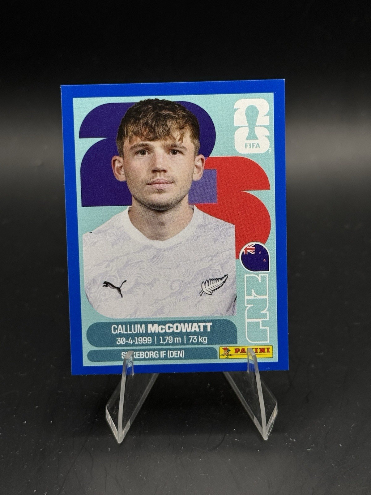 Panini 2026 FIFA World Cup Sticker Callum McCowatt Silkeborg NZL 19 Blue Border