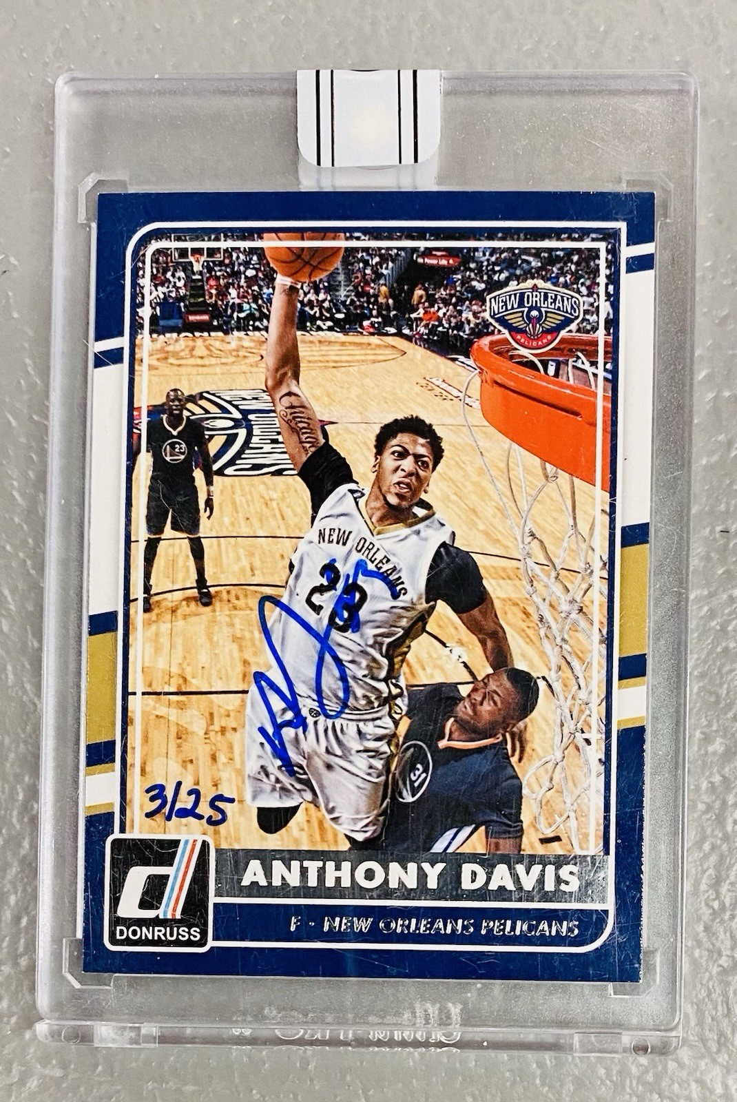 2015-15 Panini Donruss #15 Anthony Davis Buyback Auto Blue /25 Pelicans