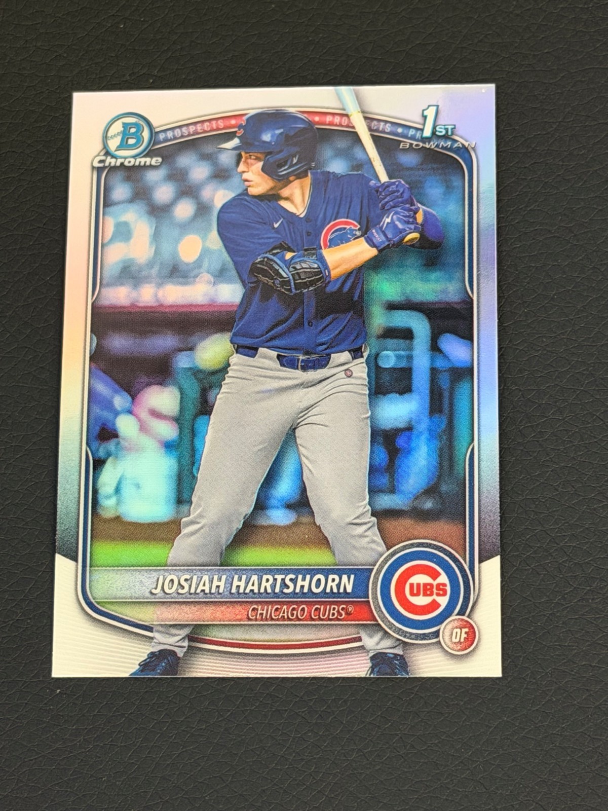JOSIAH HARTSHORN 2025 BOWMAN DRAFT #BDC-21 CHROME REFRACTOR 1ST PROSPECT CUBS