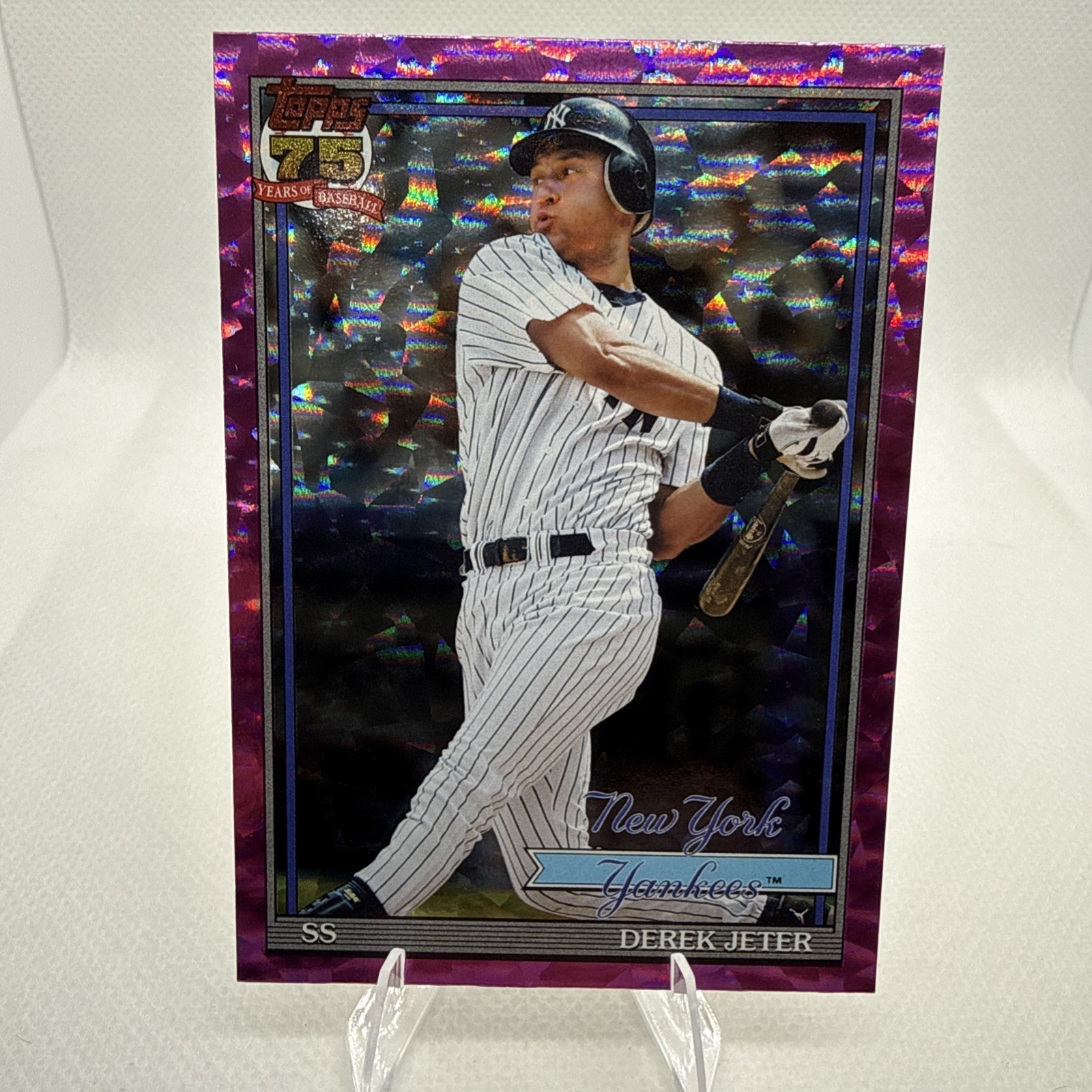 2026 Topps Series 1 Derek Jeter 1991 Pink Crackle Foil SP #T91-30 Yankees