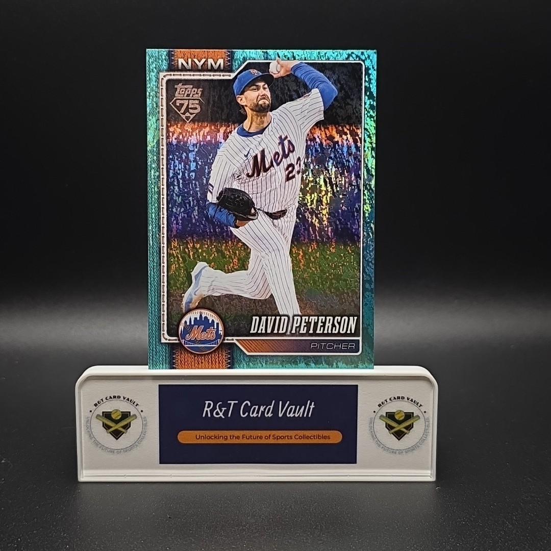 2026 Topps Series 1 #215 David Peterson Aqua Holofoil – Mets