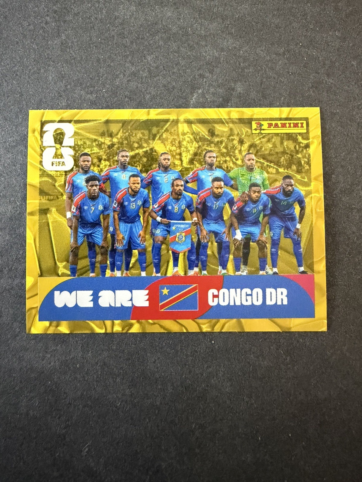 2026 Panini FIFA World Cup Sticker Gold Flood Crumple Team Photo #COD13 Congo DR