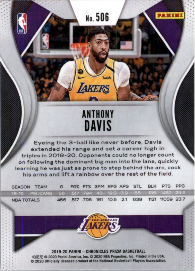 2019-20 Panini Chronicles #506 Anthony Davis Prizm Update – BSK