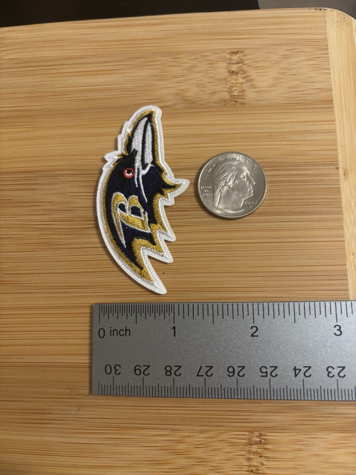 Small Baltimore Ravens Embroidered 2.5″ Inch Iron On Patch NFL Purple Free Ship