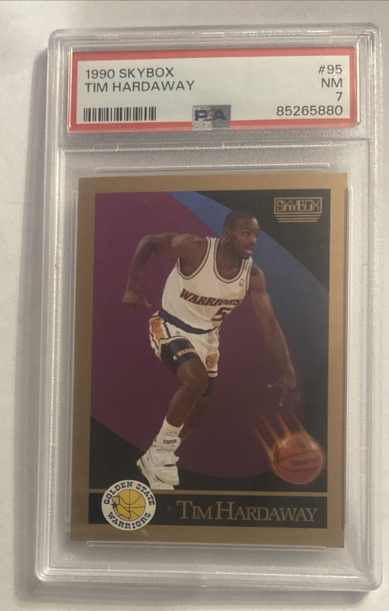 1990-91 Skybox Tim Hardaway Rookie RC Warriors #95 PSA 7