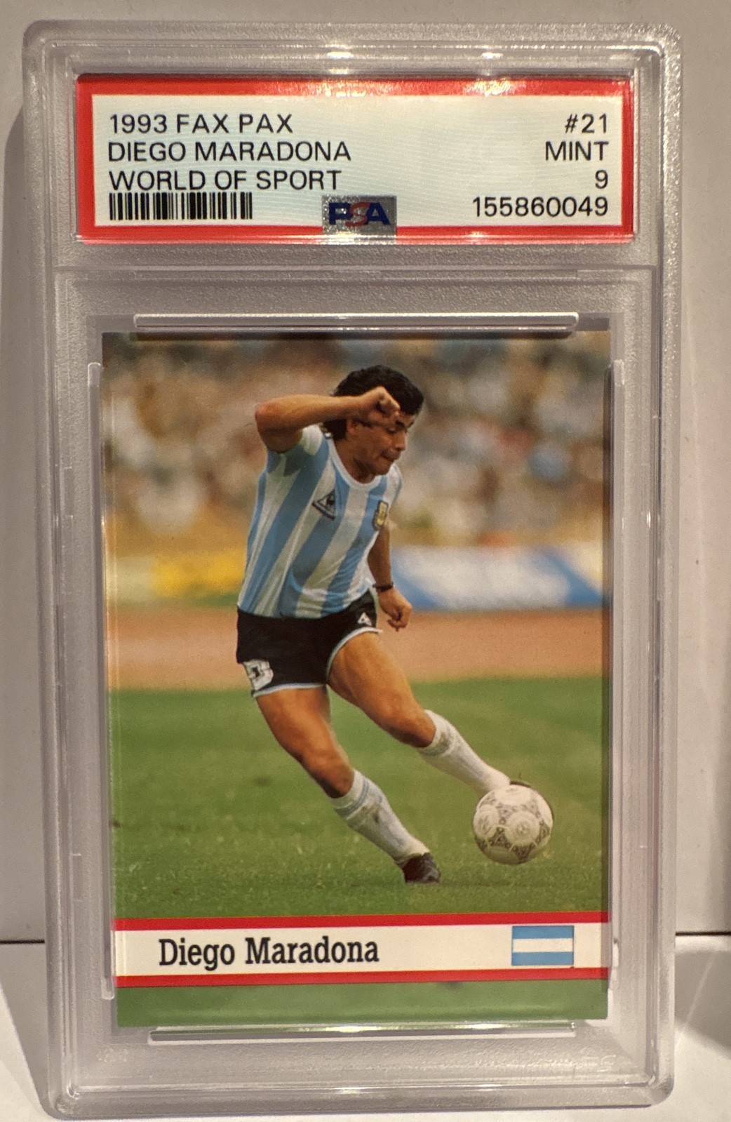 1993 Fax Pax – Diego Maradona #21 PSA 9 Mint Low Pop