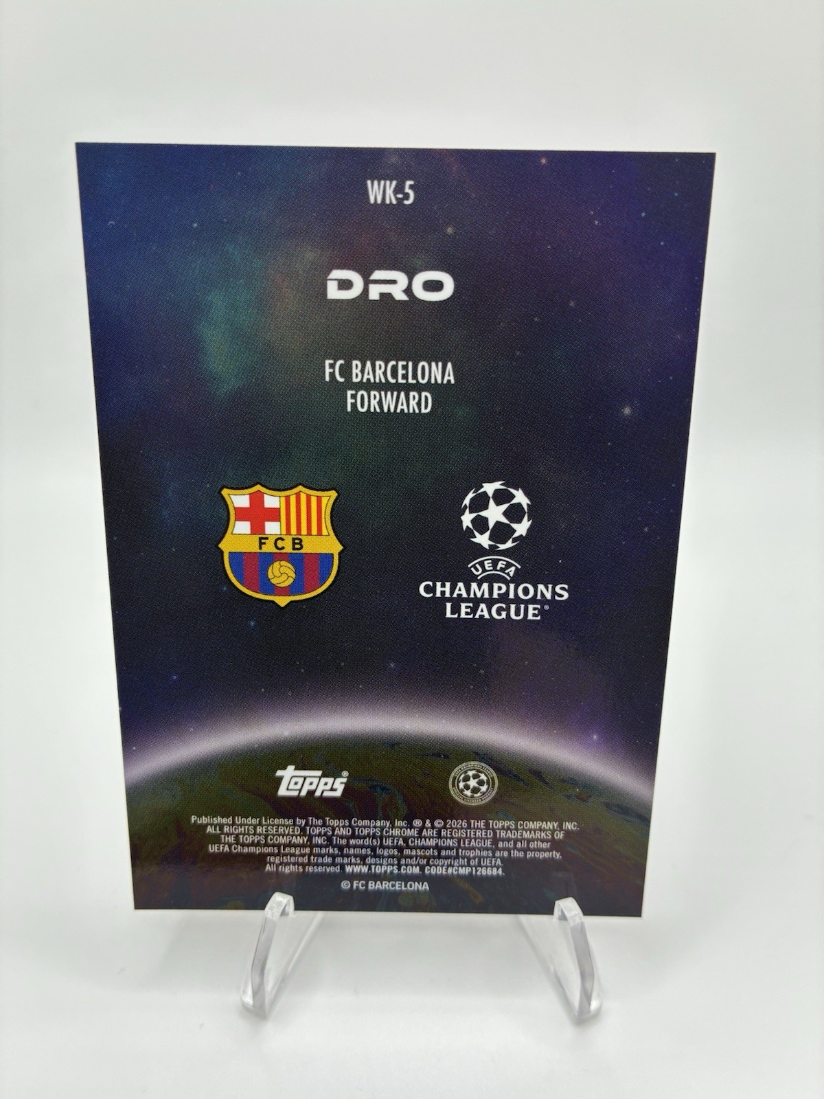 Topps Chrome UEFA Champions League Wonderkids Dro WK-5 FC Barcelona RC Refractor