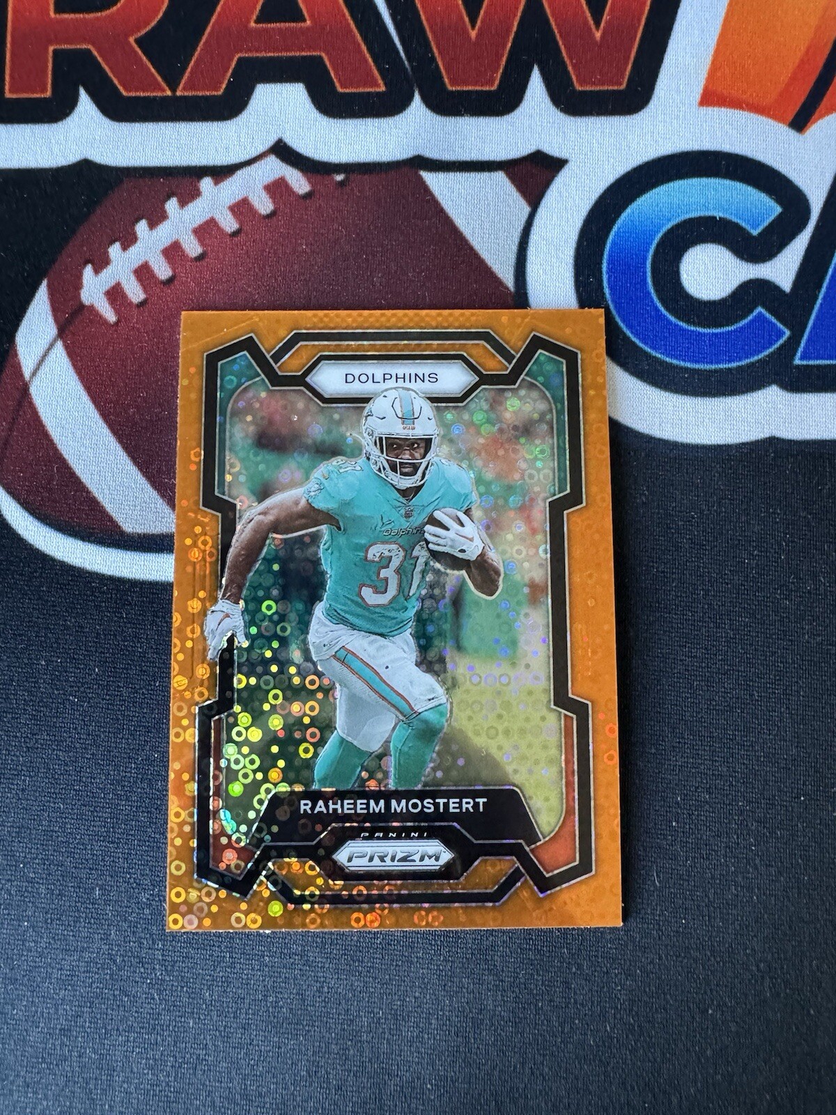 RAHEEM MOSTERT 2023 Panini Prizm Orange Disco #189 Miami Dolphins