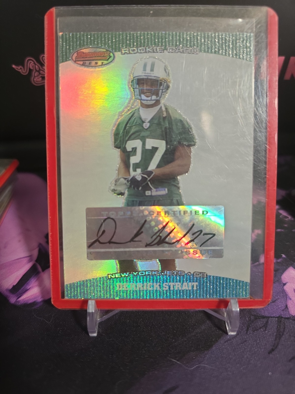 2004 Bowman’s Best Derrick Strait #137 (AU, RC)