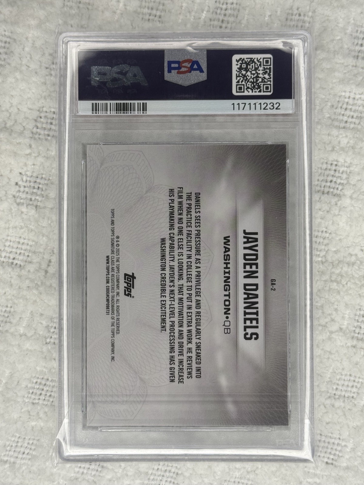 Jayden Daniels /225 PSA 10 2024 Gridiron Ambassadors Teal Rookie POP 2 GA2 RC