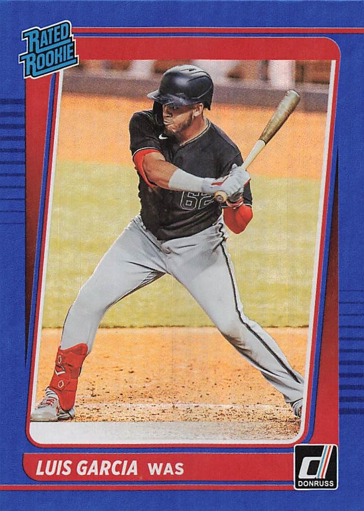 2021 PANINI DONRUSS BASEBALL – LUIS GARCIA RATED ROOKIE WASHINGTON BLUE
