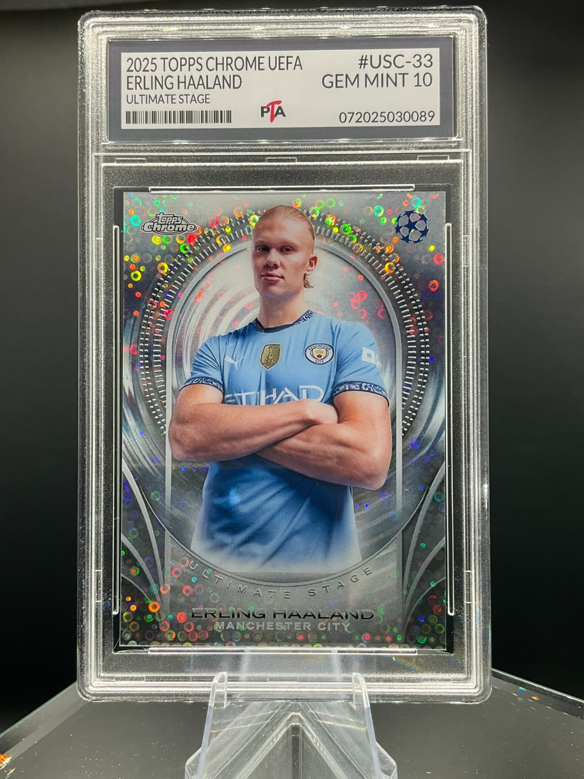 2025 Topps Chrome Erling Haaland ULTIMATE STAGE FIFA WORLD CUP GEM MINT PTA 10🔥
