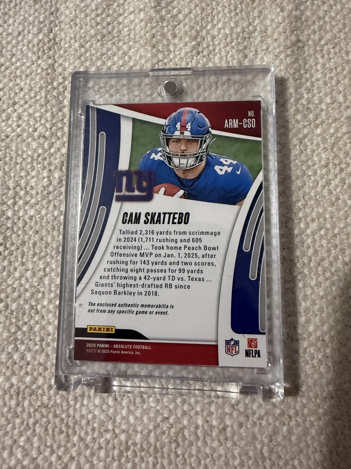 2025 Panini Absolute Absolute Rookie Materials#4 Cam Skattebo