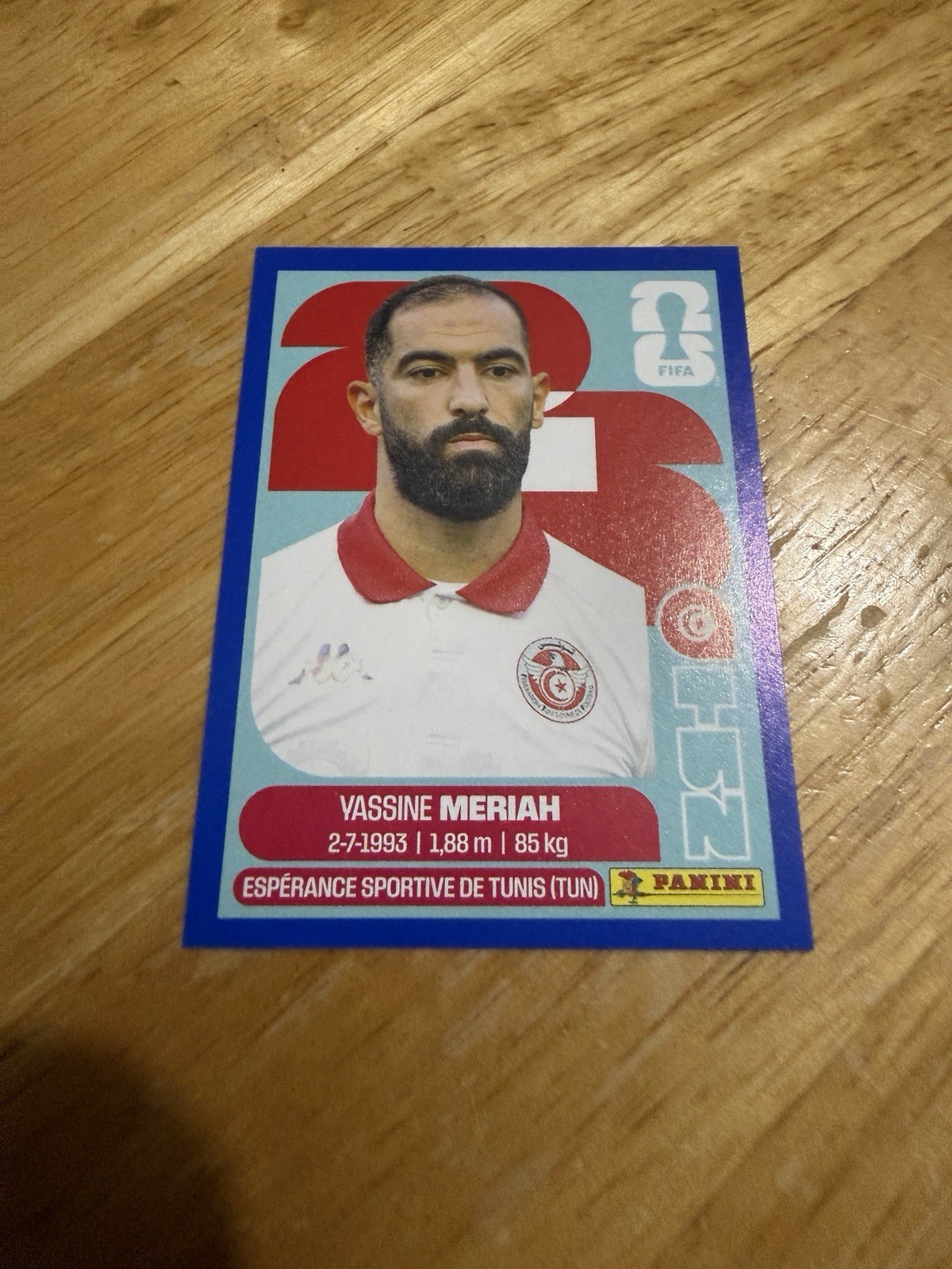2026 Panini World Cup Stickers Yassine Meriah Blue Parallel SP Tunisia