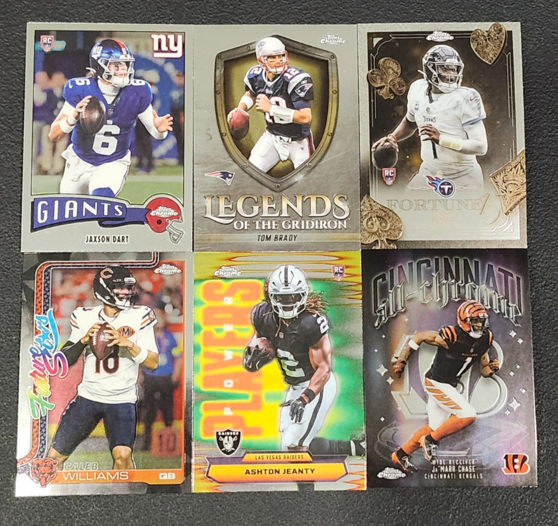 2025 Topps Chrome Football INSERTS with Rookies You Pick – 2 Card Minimum