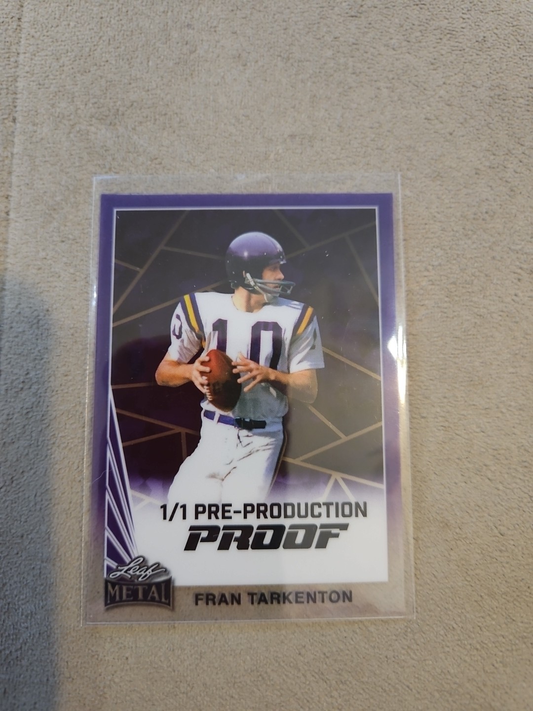 2024 Leaf Collective Fran Tarkenton 1/1 Pre-Production Proof PURPLE COLOR MATCH!