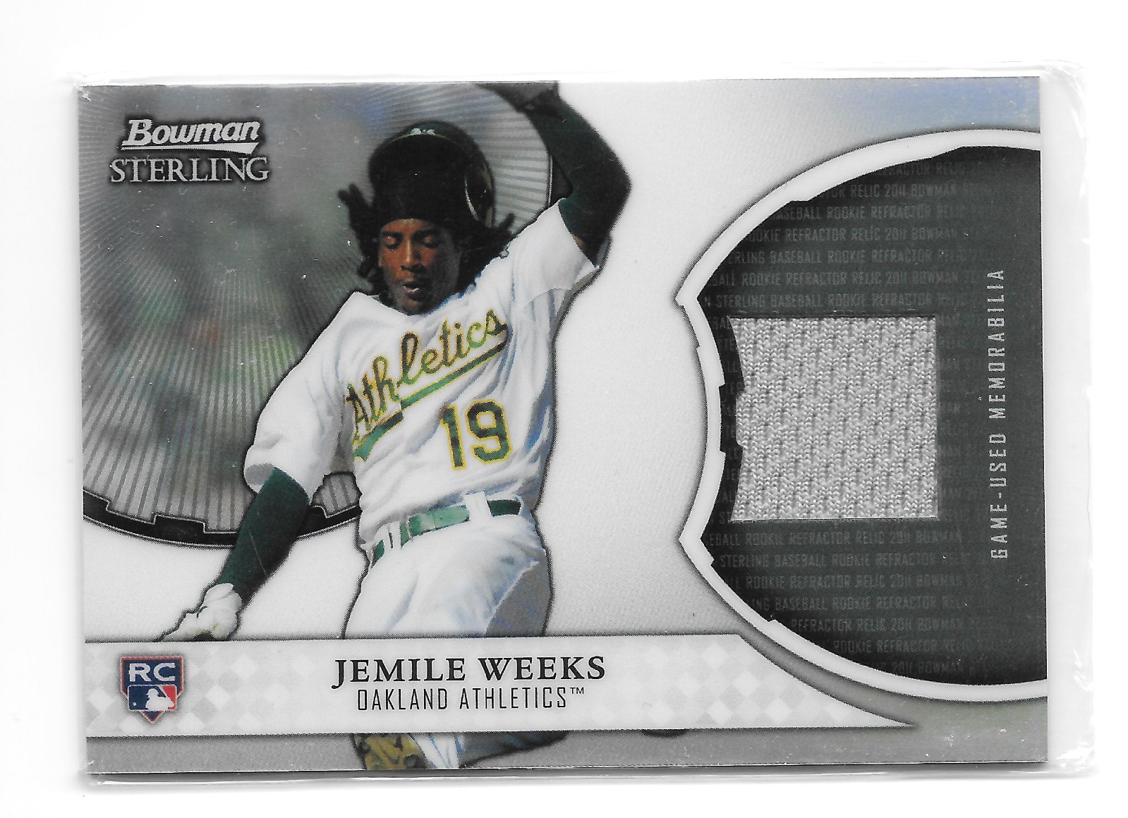 2011 Bowman Sterling Rookie Refractor Relic #RRR-JWE Jemile Weeks Jersey A’s