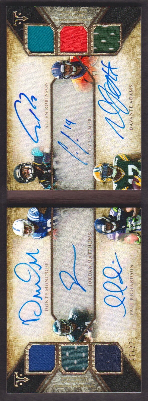 2014 Triple Threads BOOKLET SIX AUTO JERSEY TTARDC4 Moncrief/Adams/Latimer 27/27