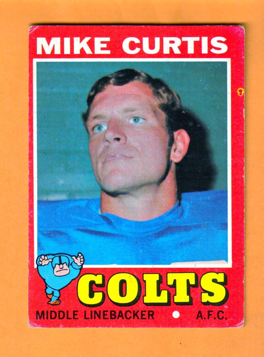 Mike Curtis Baltimore Colts 1971 Topps #80 Duke Blue Devils Rockville Maryland