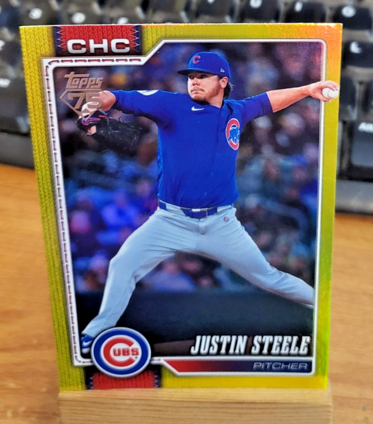 2026 Topps Yellow Rainbow Foil Justin Steele #486 265/399 Chicago Cubs Parallel