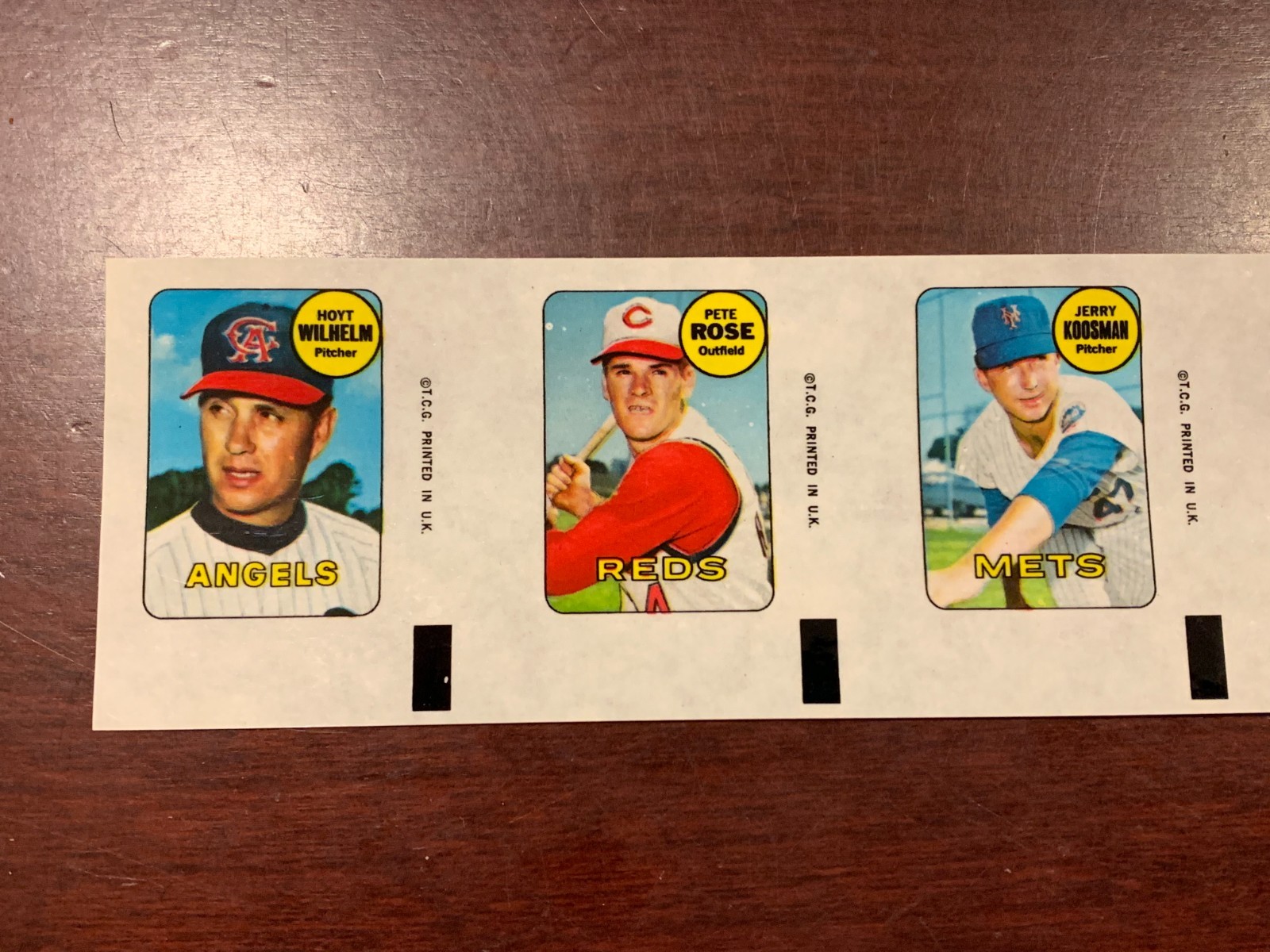 1969 Topps Decals “Uncut Strip of 7” Rose Yastrzemski Frank Robinson Wills (Qty)
