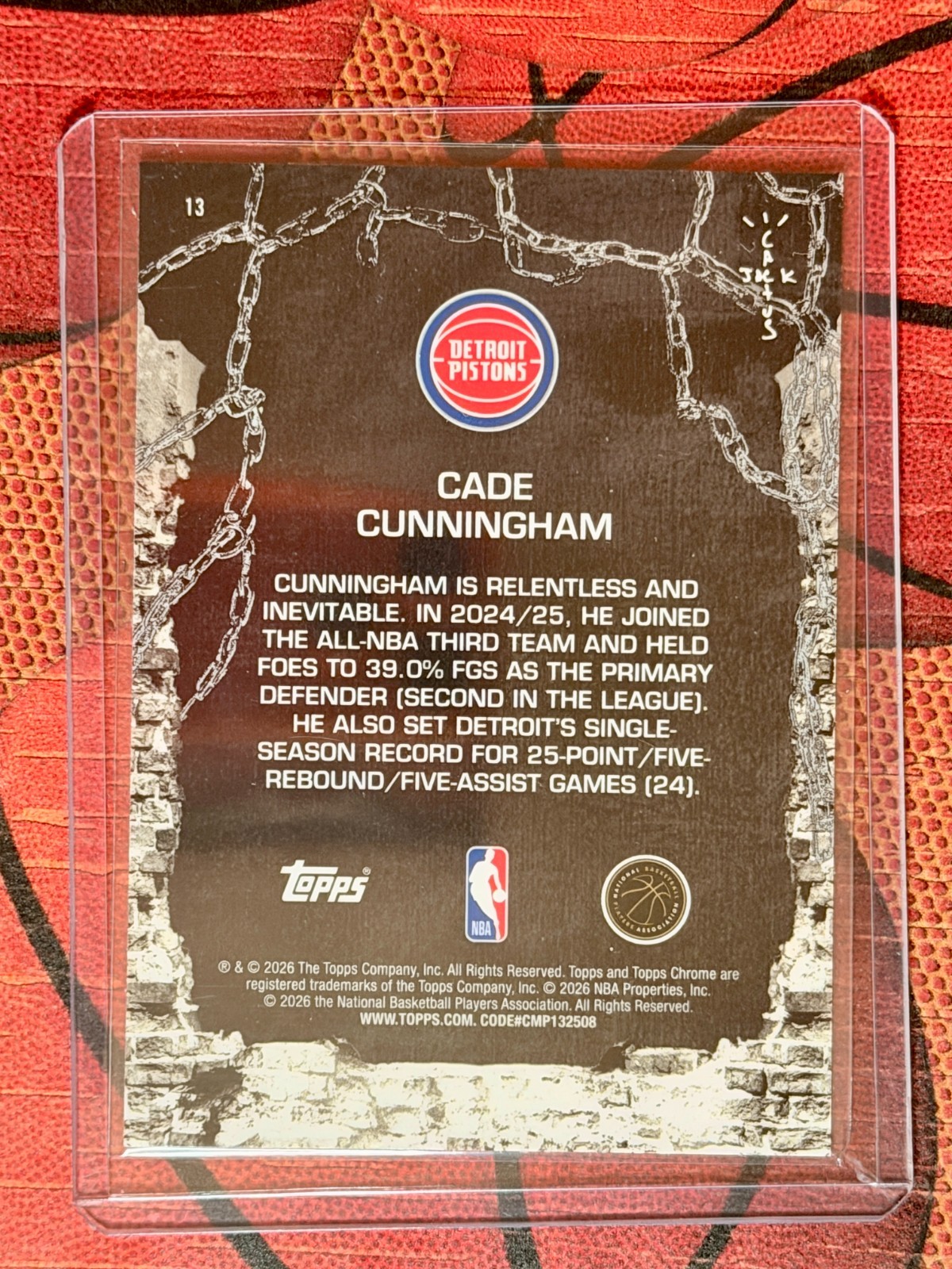 2025-26 Topps Chrome Cactus Jack CADE CUNNINGHAM Logofractor 1:20 Packs Pistons
