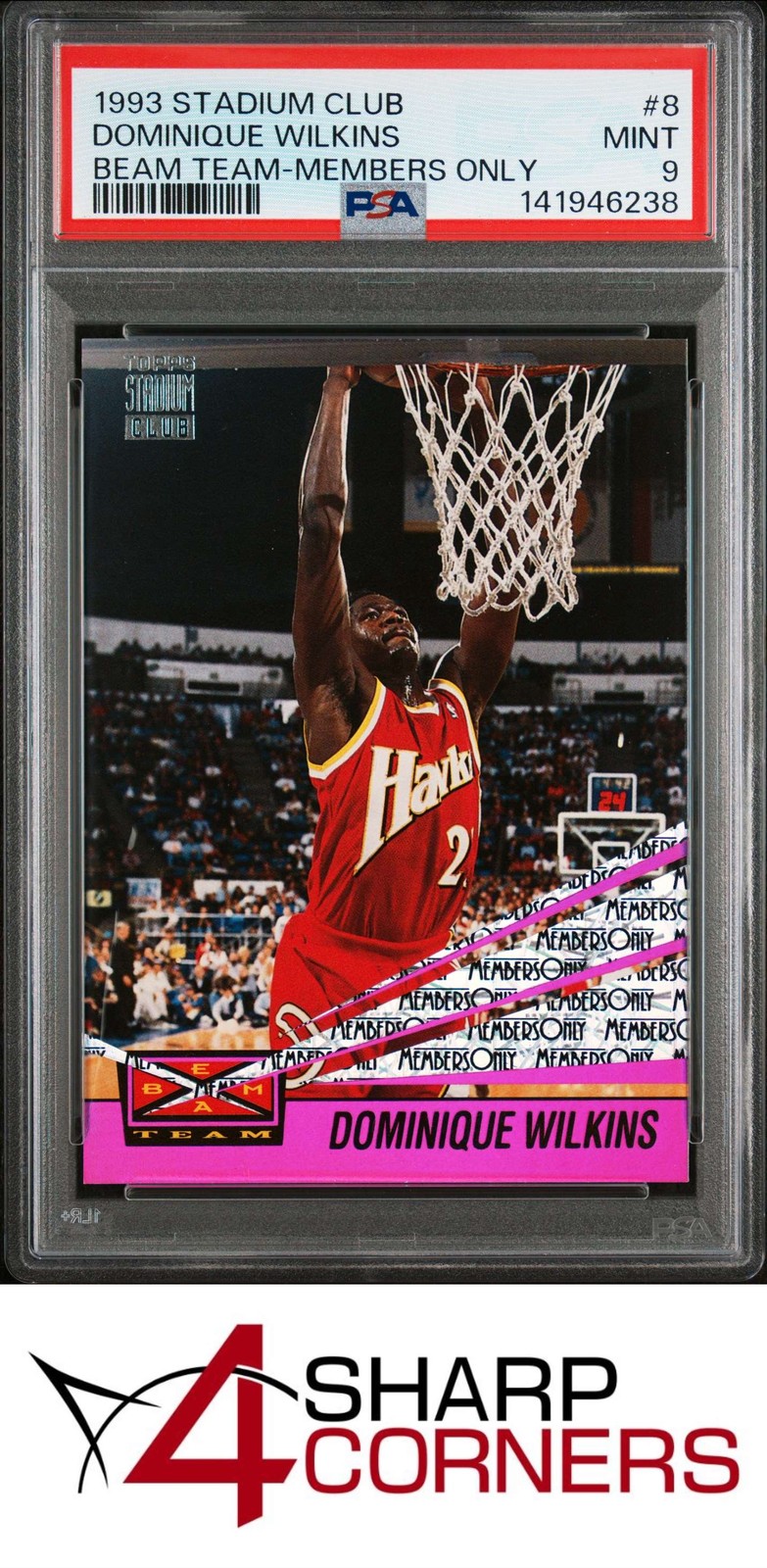 1993 STADIUM CLUB BEAM TEAM MEMBERS ONLY #8 DOMINIQUE WILKINS HOF PSA 9