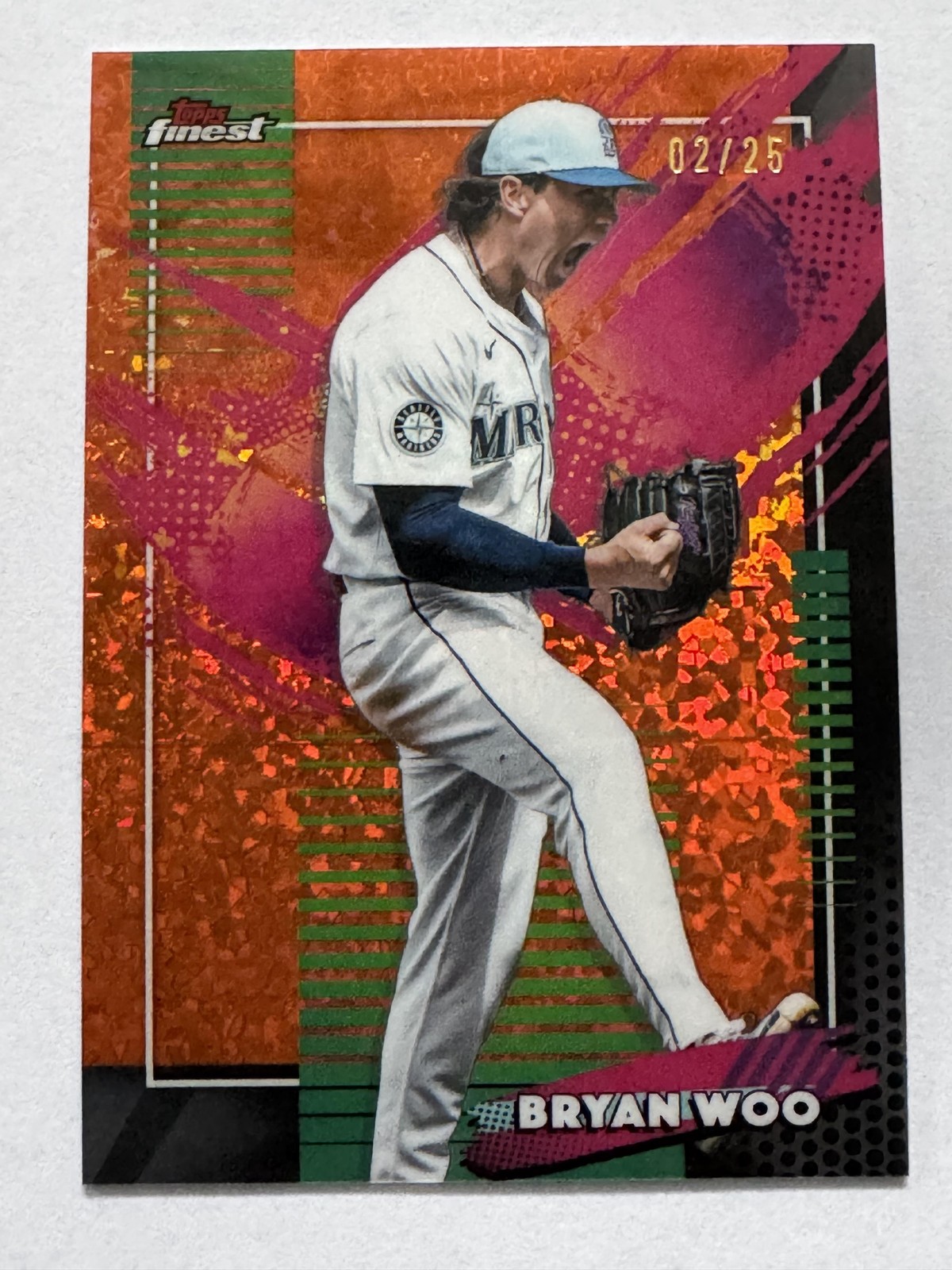 Bryan Woo [Orange Mini Diamond] #237 2026 Topps Finest