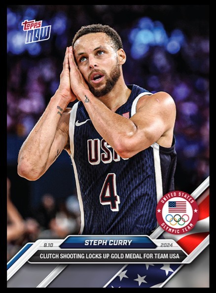 Steph Curry 2024 Topps Now #27 Team USA Olympic Gold Medal Basketball 🏀