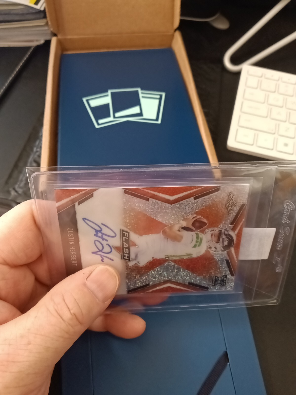 Justin Herbert 2020 Leaf Flash Orange Auto Rookie RC 10/10 SSP Wow See Pictures