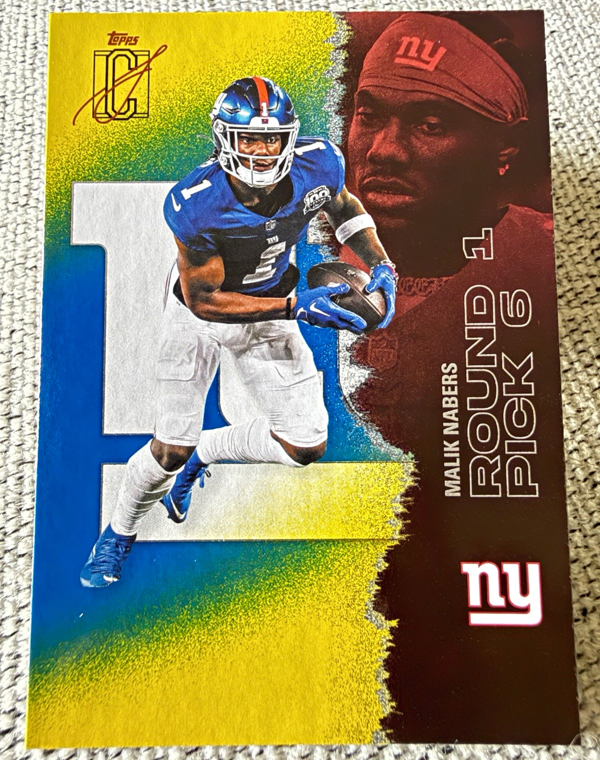 Topps Signature Class 2025 Round 1 Pick 6 Rookie Malik Nabers #40 Giants NFL