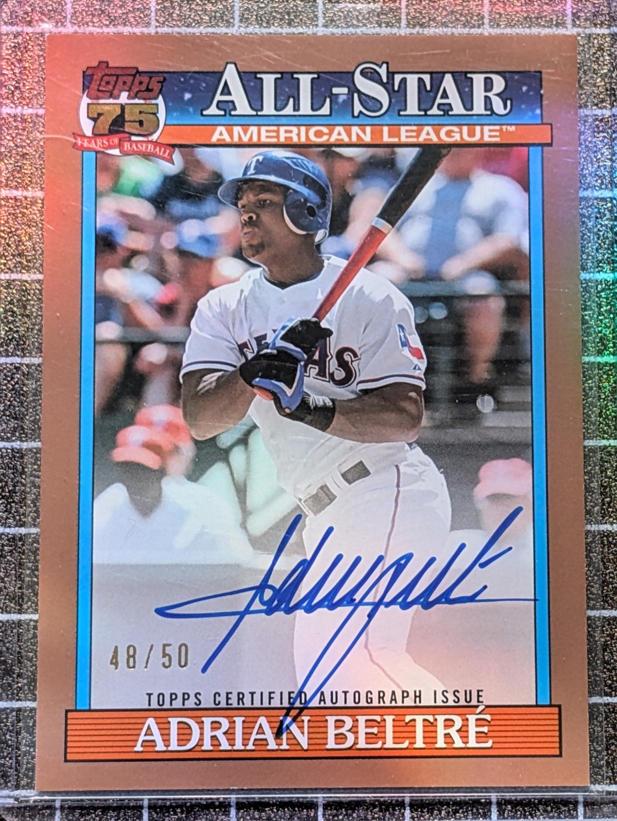2026 Topps Series 2 ADRIAN BELTRE Auto 1991 Topps All-Star HOF Gold /50