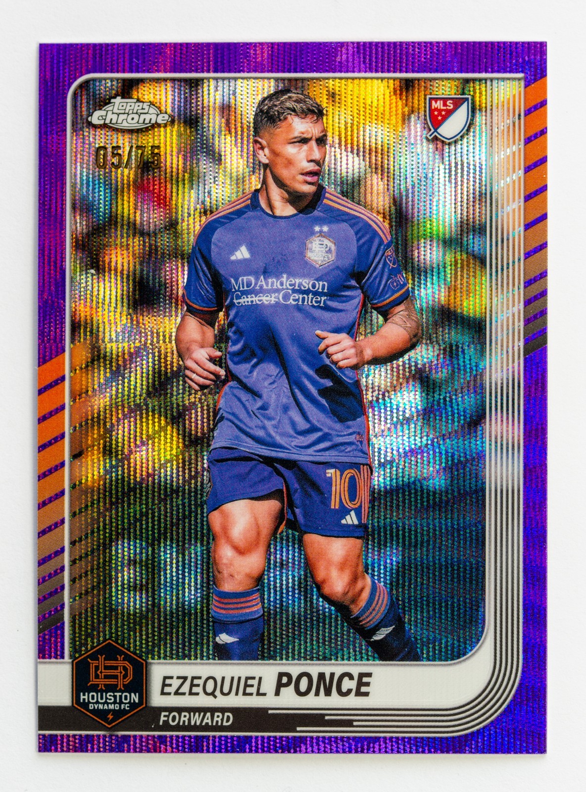 2025 Topps Chrome MLS – Ezequiel Ponce – /75 Purple Wave Refractor #155