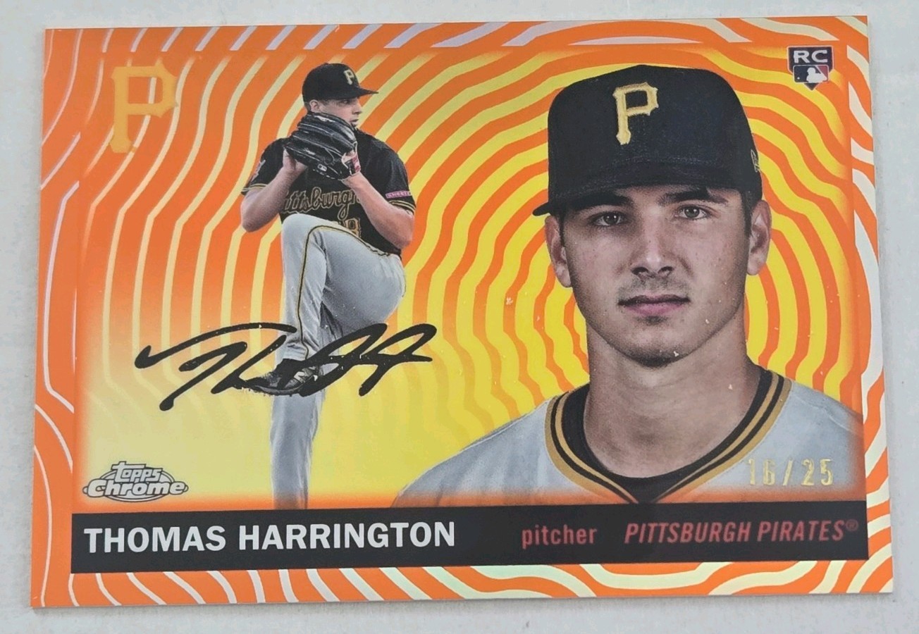 2025 Topps Platinum THOMAS HARRINGTON Orange Vibration 16/25 Pittsburgh Pirates