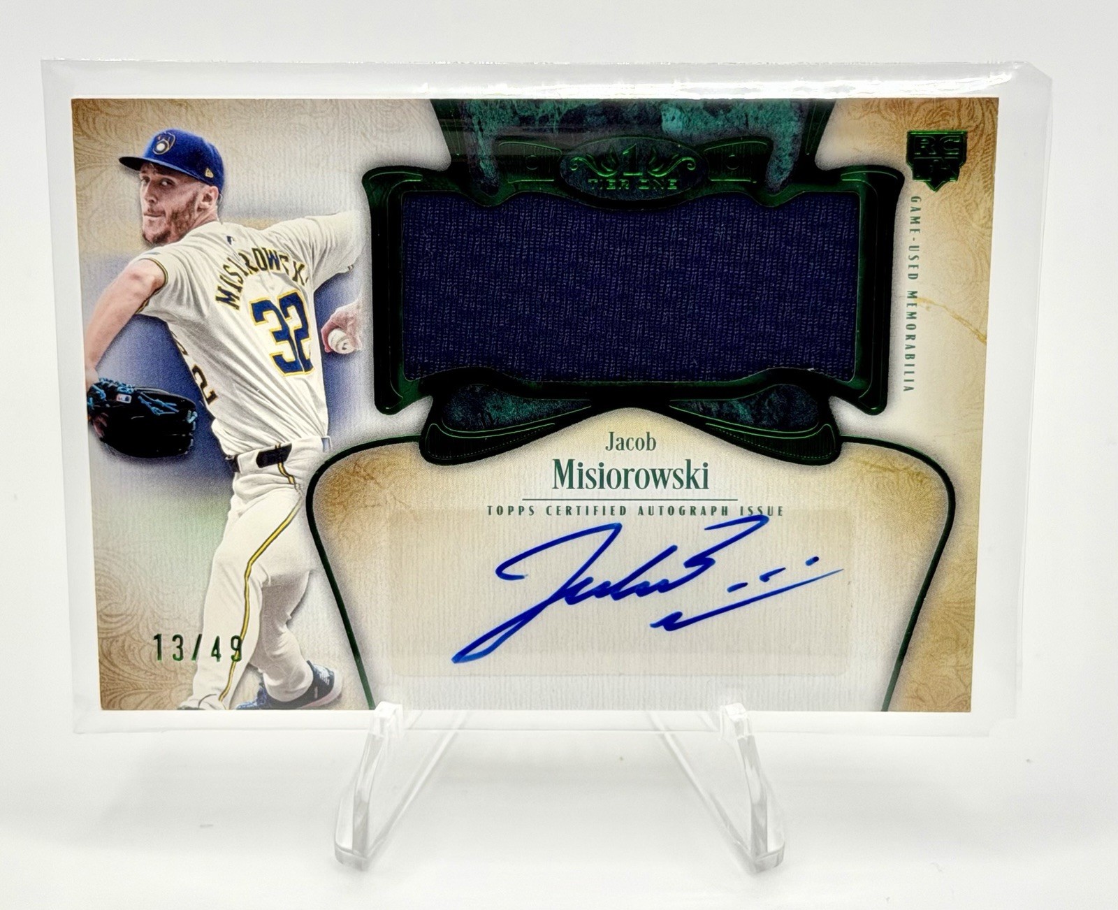 Jacob Misiorowski Rookie Patch Auto /49! Topps Tier One – Brewers