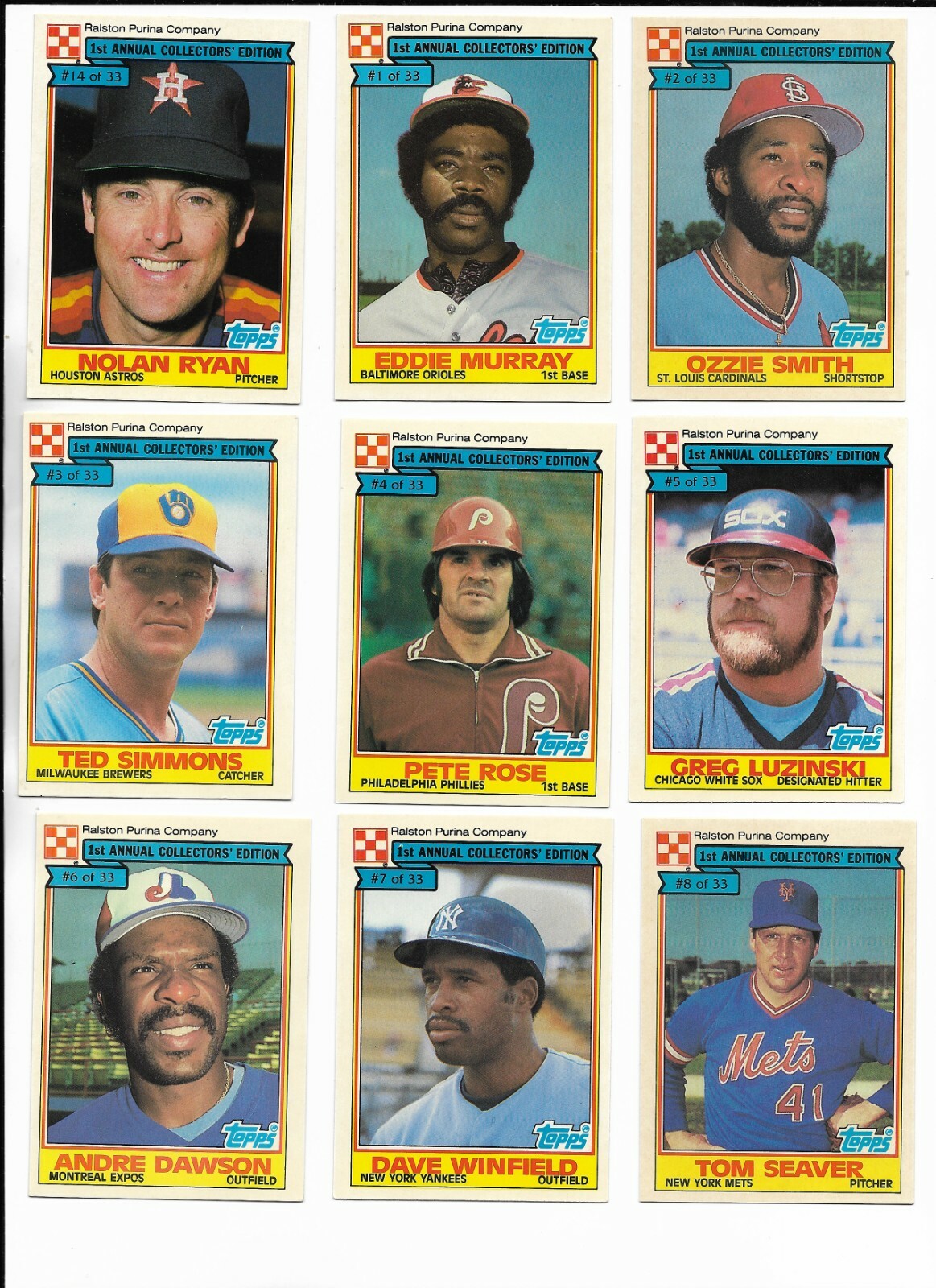 1984 Ralston Purina 1ST ANNUAL COLLECTIORS’ EDITION Pick-A-Card Ryan Murray +++