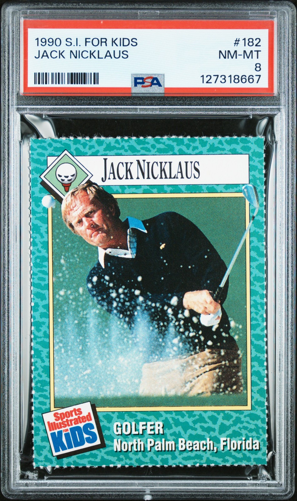 1990 S.I. For Kids #182 Jack Nicklaus PSA 8 Golf PGA Low Pop ICONIC Card