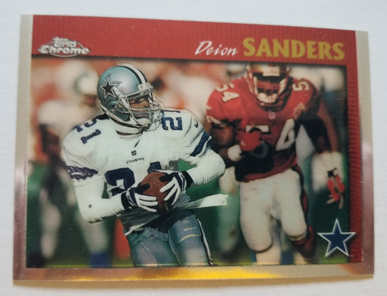 Deion Sanders 1997 Topps Chrome #3 Dallas Cowboys